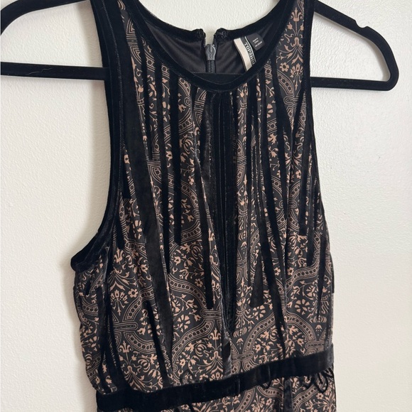 Topshop Jumpsuit Brown/Black Patterned Keyhole - Picture 2 of 6